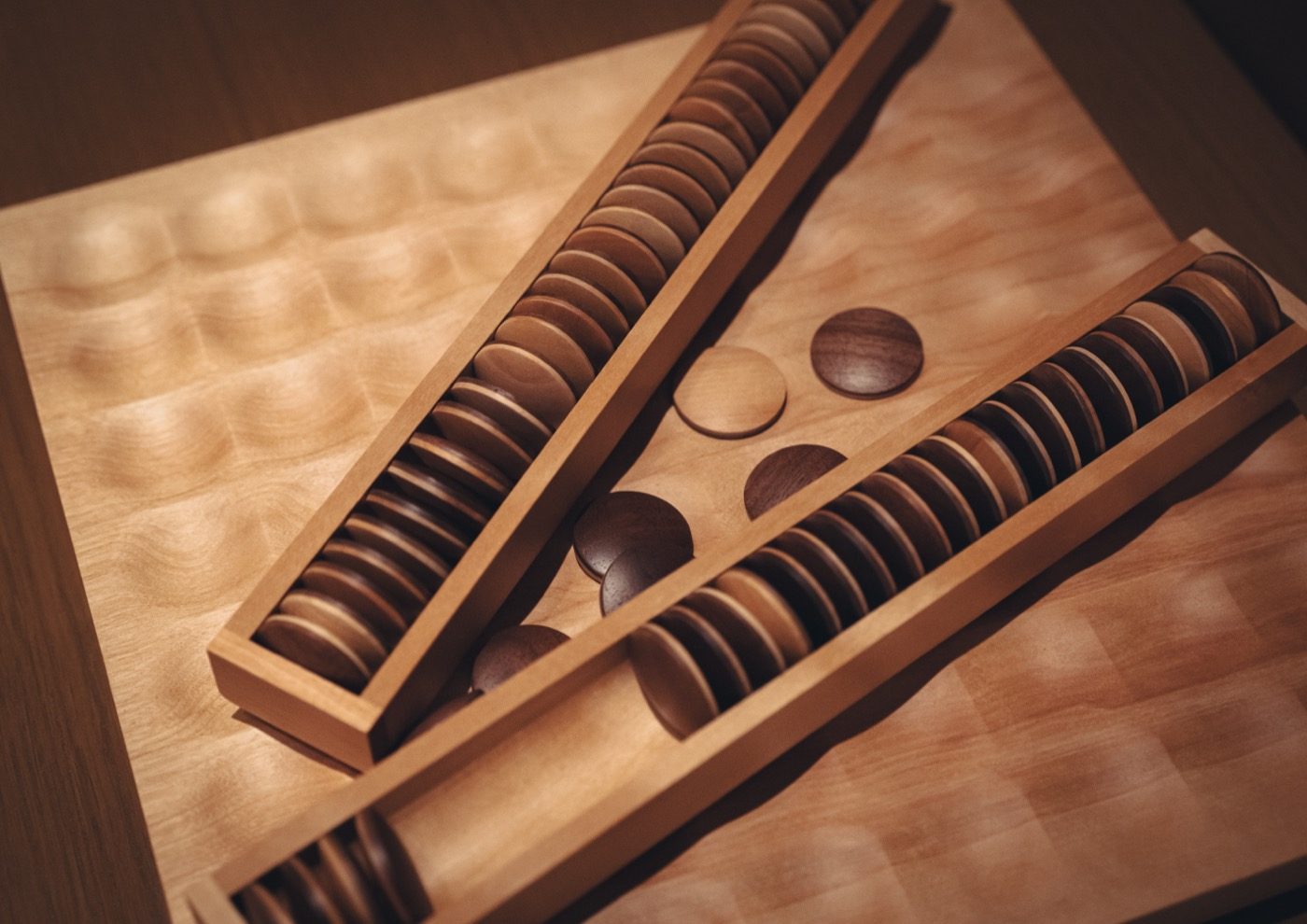 ラウンジで楽しむ木製ゲーム
